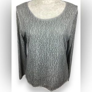 Suzy D London Lightweight Grey Marled Sweater Metallic trim